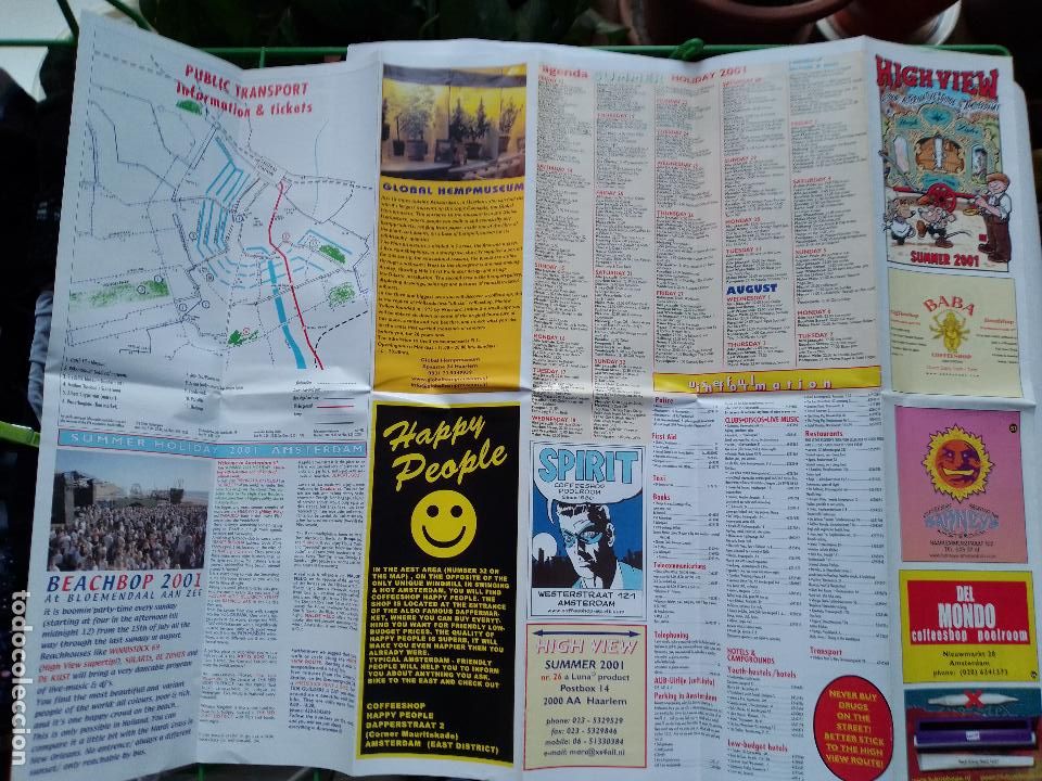 Mapas contempor&aacute;neos: HIGH VIEW - AMSTERDAM - ALTERNATIVE GUIDE - MAPA - MAP -2001 COFFEESHOPS - Foto 3