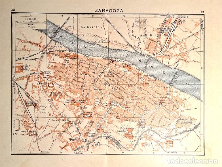 Contemporary maps: Plano de Zaragoza de Baedeker&acute;s Spanien und Portugal, 1899.