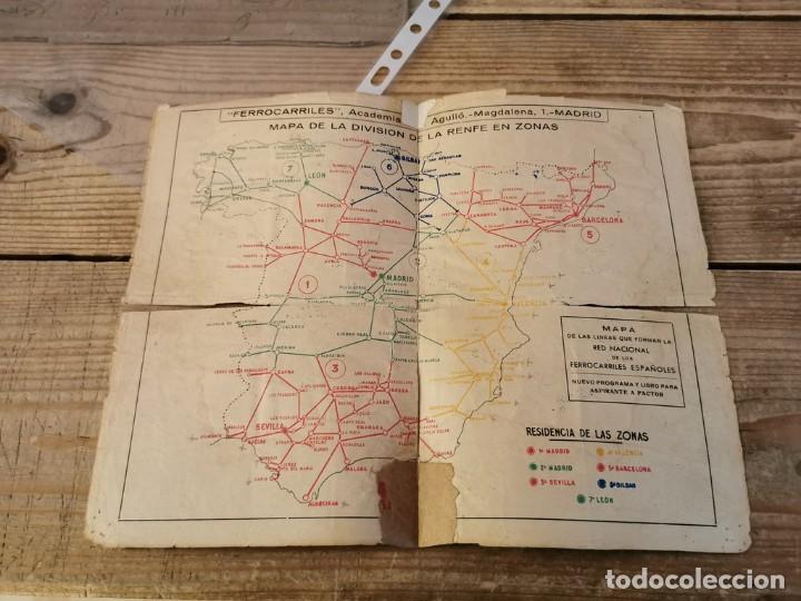 Contemporary maps: ANTIGUO MAPA DE LA DIVISION DE LA RENFE EN ZONAS, 27X21 CMS