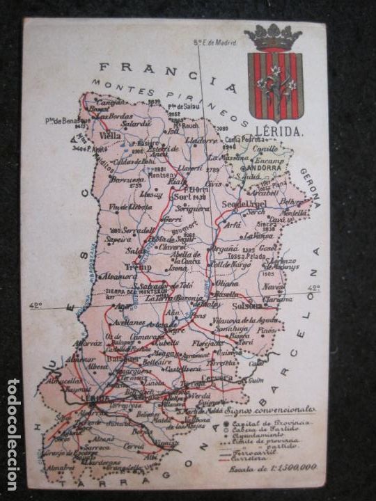 Contemporary maps: MAPA DE LLEIDA-ALBERTO MARTIN EDITOR-POSTAL ANTIGUA-(89.385)