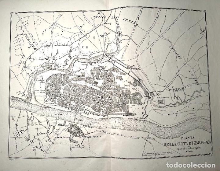 Mapas contempor&aacute;neos: Pianta della citt&agrave; di Zaragoza colle opere di assedio eseguite nel 1809. s.XIX