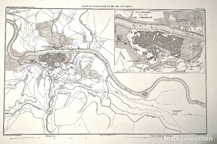 Mapas contempor&aacute;neos: &rdquo;PLAN DE SARAGOSSE ET DE SES ENVIRONS&rdquo;, M. A. Thiers, 1859