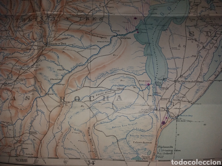 Mapas contempor&aacute;neos: Mapa Rocha Lago Merin 1945 Exploraci&oacute;n Napas Petrol&iacute;feras Antonio Amendola