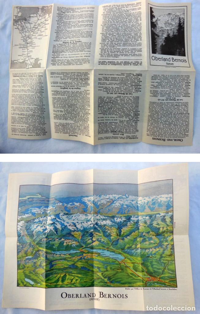 Mapas contempor&aacute;neos: ANTIGUO PLANO TUR&Iacute;STICO / OLD TOUR MAP : OBERLAND BERNOIS (SUISSE) 1920-30 APROX