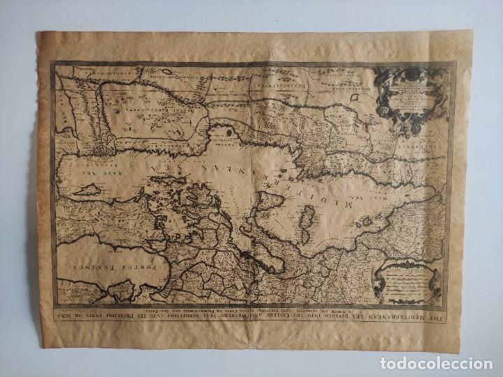 Mappe contemporanee: Mapa antiguo tipo facsimil - The Mediterranean Sea Divided Into The Eastern and Western Seas...