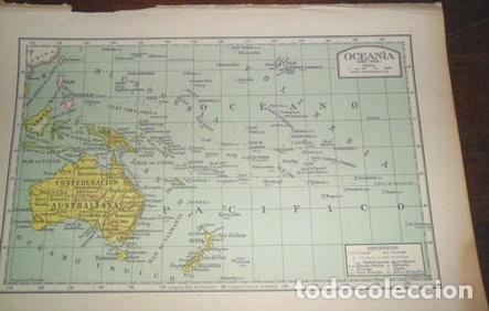 Mapas contempor&acirc;neos: oceania antiguo mapa 1939 confederacion australia