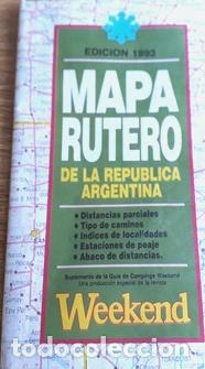 Mapas contempor&acirc;neos: mapa rutero republica argentina weekend ano 1993 detalles