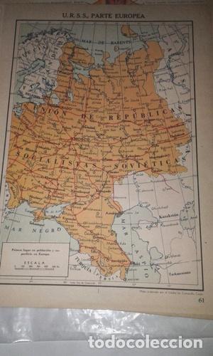 Mapas contempor&acirc;neos: mapa plano urss parte europea union sovietica 14 x 19 cm