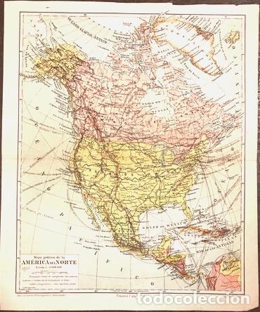 Mapas contempor&acirc;neos: mapa politico america del norte a color 28x 23 cm