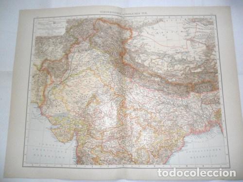 Mapas contempor&acirc;neos: mapa plano 1893 india asia central zentralasien vorderindien
