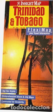 Mapas contempor&acirc;neos: mapa trinidad y tobago plegable laminado bifaz