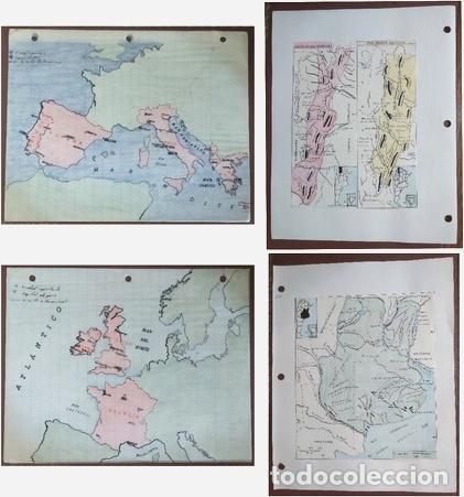 Mapas contempor&acirc;neos: lotex4 mapas antiguos hechos en tinta china 1970 gabym