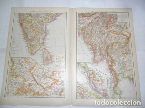 Zeitgen&ouml;ssische Karten: mapa plano 1893 india asia central ceylan agra upper burma