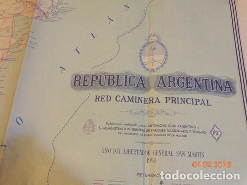 Zeitgen&ouml;ssische Karten: antiguo mapa de la argentina 1950 ano del libertador
