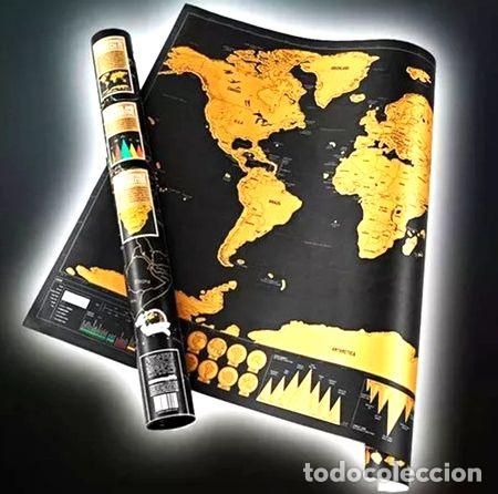 Zeitgen&ouml;ssische Karten: mapa mundi para raspar gold deluxe paises raspadita 59 x 83