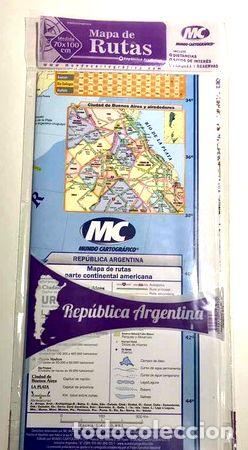 Zeitgen&ouml;ssische Karten: mapa argentina rutas en blister 100x70 papel actualizada