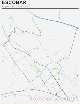 Zeitgen&ouml;ssische Karten: mapa partido de escobar 80cmx61cm
