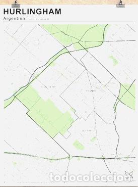Mapas contempor&aacute;neos: mapa partido de hurlingham 80cmx61cm - Foto 1