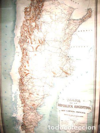 Zeitgen&ouml;ssische Karten: mapa mural argentina vialidad nacional 1944 mide 1 mtro