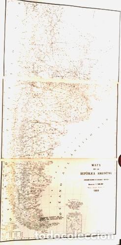 Zeitgen&ouml;ssische Karten: mapa de rutas argentina 1969 dir geologia y mineria 199x68cm