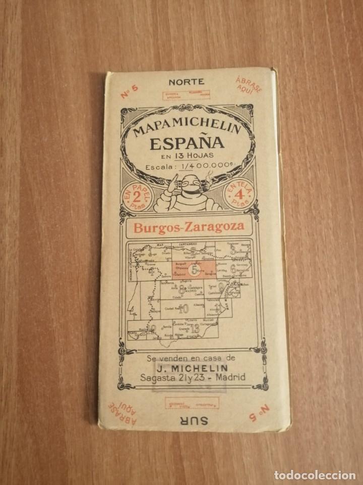 Zeitgen&ouml;ssische Karten: ANTIGUO MAPA MICHELIN ESPA&Ntilde;A EN 13 HOJAS N&ordm; 5. BURGOS - ZARAGOZA