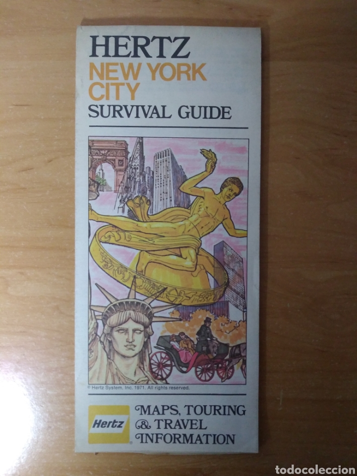 Mapas contempor&aacute;neos: MAPA DESPLEGABLE NUEVA YORK 1971 , HERTZ NEW YORK CITY SURVIVAL GUIDE