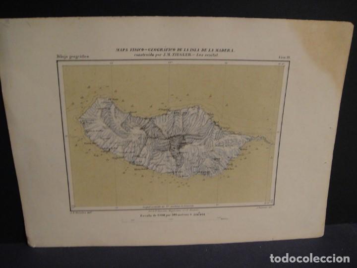 Mapas contempor&acirc;neos: mapa de la isla de la madera ( madeira ) dibujo de p. morales - grabador j. reinoso