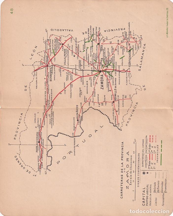 Mapas contempor&acirc;neos: Mapa a&ntilde;o 1907 Carretera de la Pronvincia de Zamora 22 x 18 cm