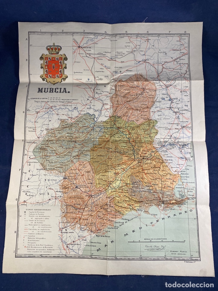 Mapas contempor&acirc;neos: Antiguo mapa de MURCIA fabricado por JOSE LAPORTA VALOR. ALCOY