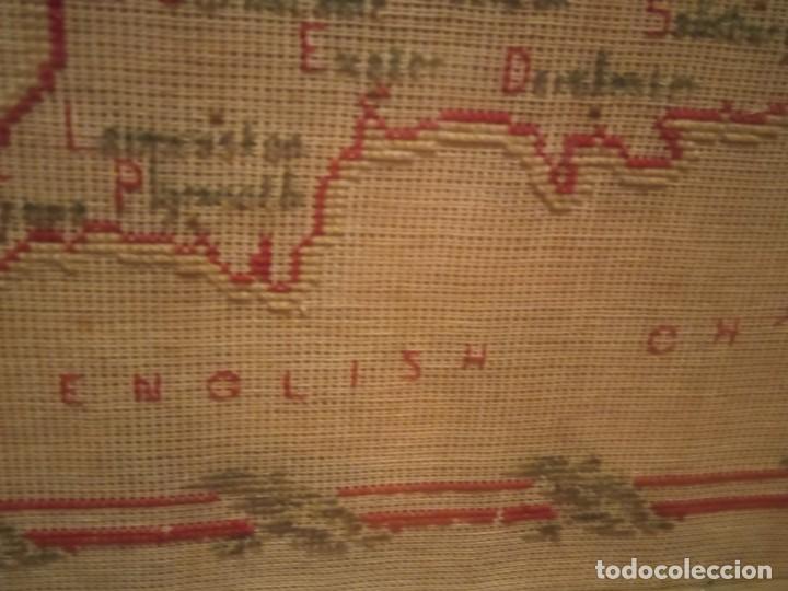 Mapas contempor&aacute;neos: Antiguo MAPA ISLAS BRITANICAS bordado - Foto 5