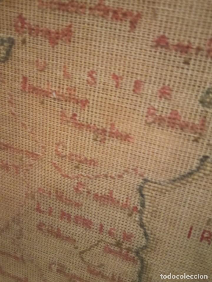 Mapas contempor&aacute;neos: Antiguo MAPA ISLAS BRITANICAS bordado - Foto 6
