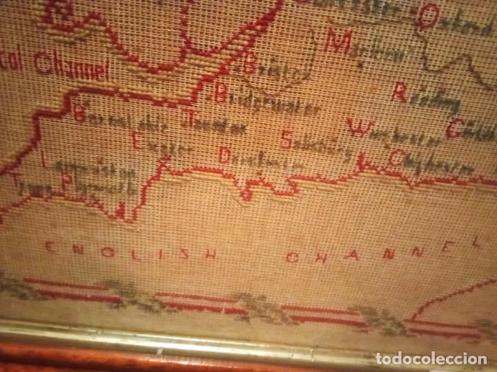 Mapas contempor&aacute;neos: Antiguo MAPA ISLAS BRITANICAS bordado - Foto 27