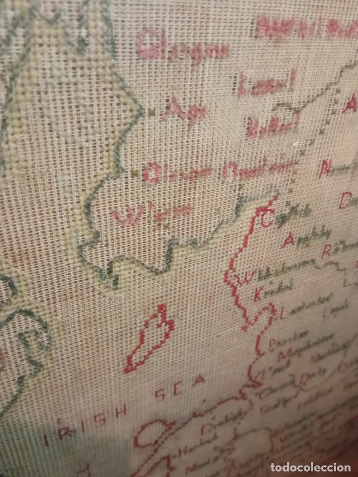 Mapas contempor&aacute;neos: Antiguo MAPA ISLAS BRITANICAS bordado - Foto 32