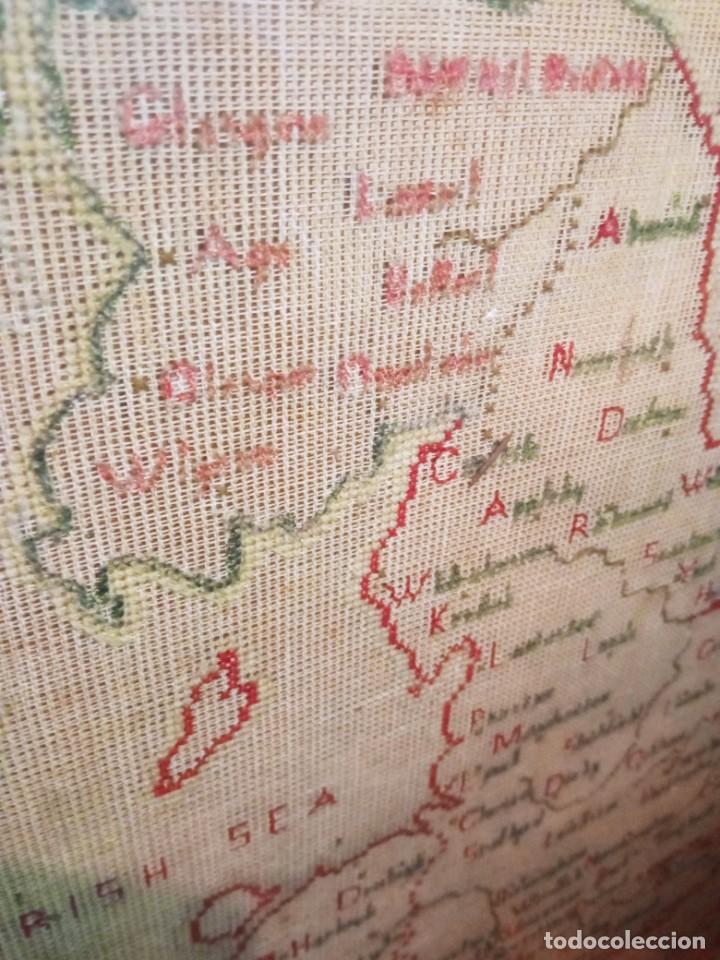 Mapas contempor&aacute;neos: Antiguo MAPA ISLAS BRITANICAS bordado - Foto 33