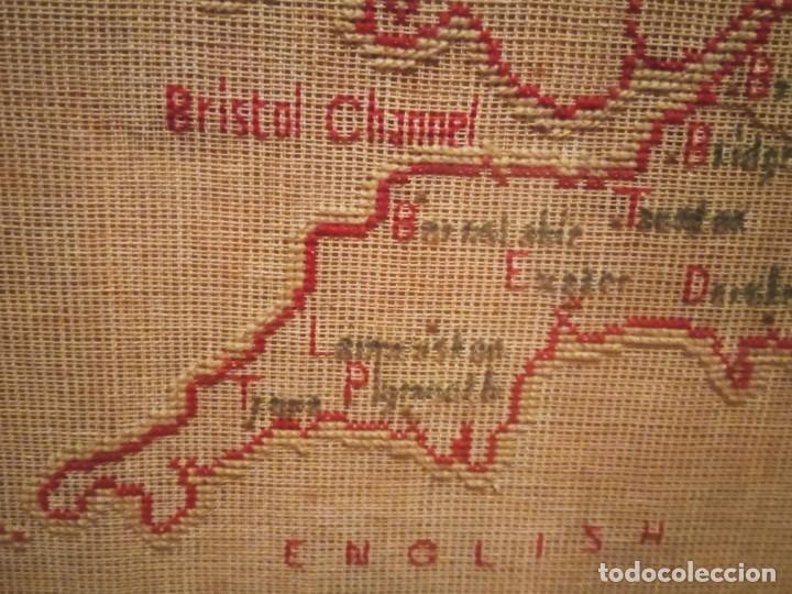 Mapas contempor&aacute;neos: Antiguo MAPA ISLAS BRITANICAS bordado - Foto 36