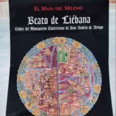 Mapas contemporáneos: MAPA DEL MILENIO BEATO DE LIÉBANA FACSÍMIL (34 X 50 CM) MOLEIRO EDITOR. Lote 329663898