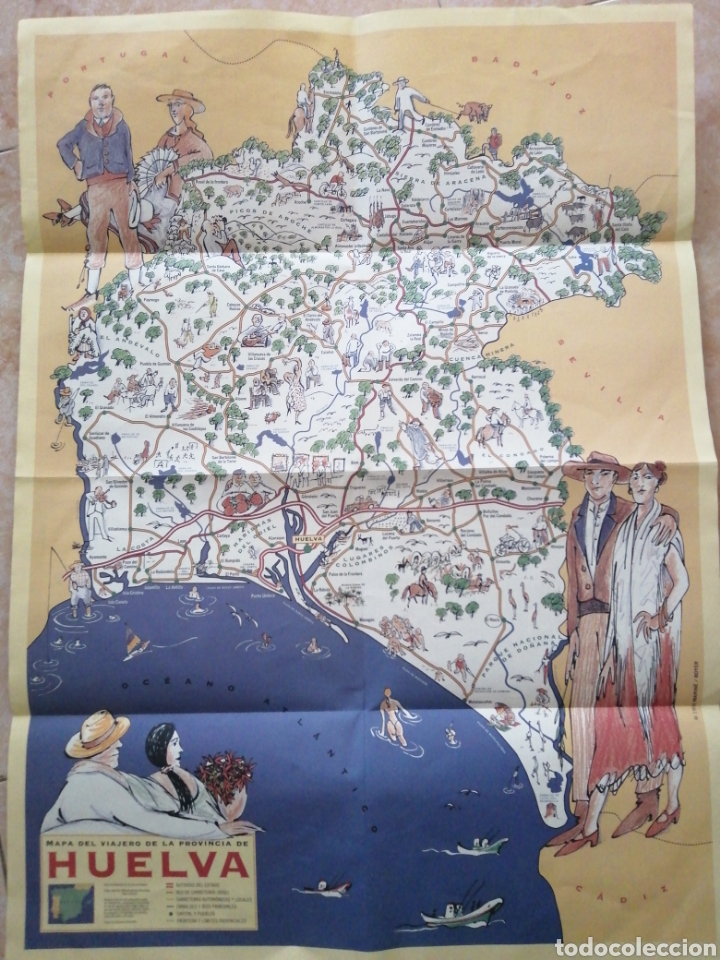 Contemporary maps: MAPA HUELVA, A&Ntilde;O 1995,MAPA DEL VIAJERO. 64 X 47 CM