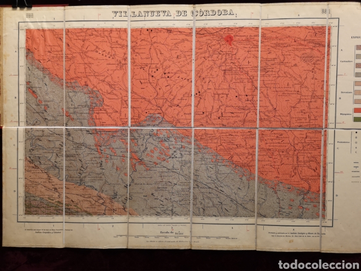 Mapas contempor&acirc;neos: MAPA GEOL&Oacute;GICO - C&Oacute;RDOBA - No 20 - A&Ntilde;O 1928 - MAPA 48.50 X 76 CM - 14 X 25 CM