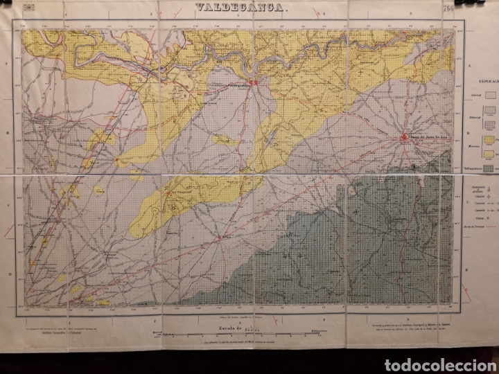 Mapas contempor&acirc;neos: MAPA GEOL&Oacute;GICO - VALDEGANGA - ALBACETE - A&Ntilde;O 1931 - No 35 - MAPA 48.50 X 76 CM - 14 X 25 CM