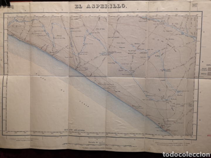 Mapas contempor&acirc;neos: MAPA GEOL&Oacute;GICO - EL ASPERILLO - HUELVA - A&Ntilde;O 1936 - No 69 - MAPA 48.50 X 76 CM - 14 X 25 CM