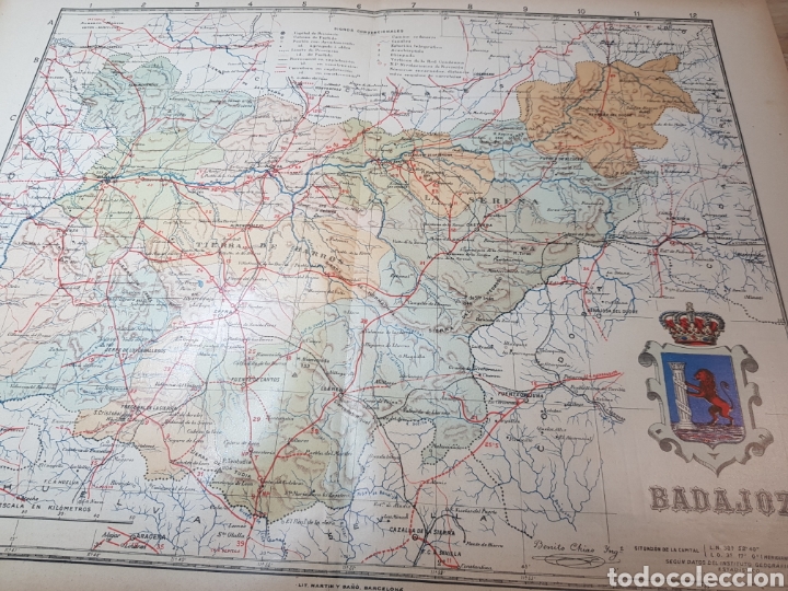 Mapas contempor&aacute;neos: MAPA DE BADAJOZ A&Ntilde;O 1915 37 X 47 CMS. - Foto 1