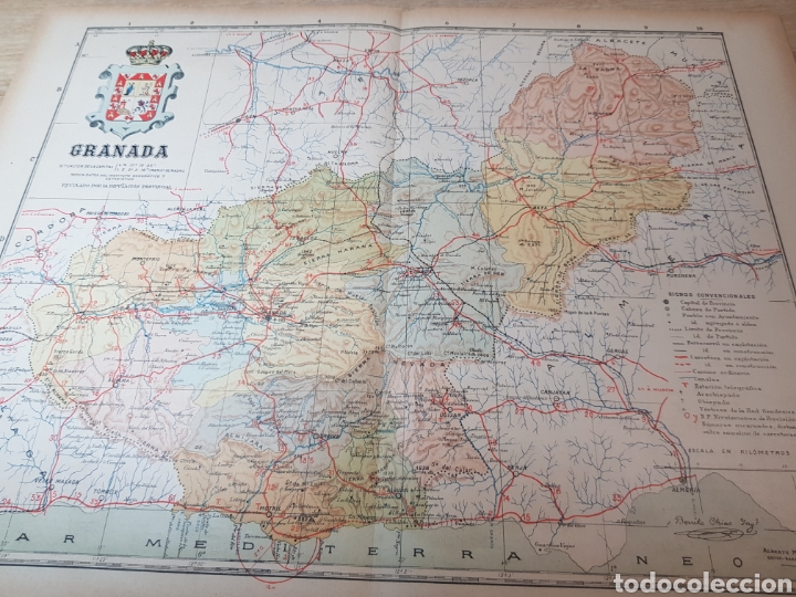 Mapas contempor&aacute;neos: MAPA DE GRANADA A&Ntilde;O 1915 50 X 37 CMS - Foto 1