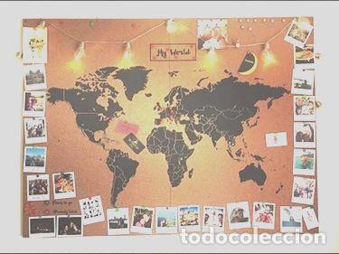 Mapas contempor&aacute;neos: mapamundi de corcho 90x60cm