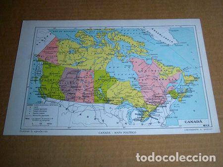 Mapas contempor&aacute;neos: mapa canada politico 1960 185 cm x 28 cm