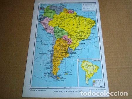 Mapas contempor&aacute;neos: mapa america del sur politico 1960 185 cm x 28 cm