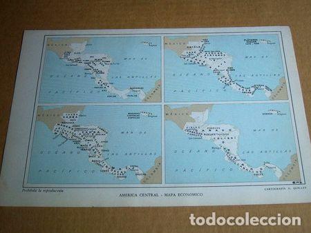Mapas contempor&aacute;neos: mapa america central economico 1960 185 cm x 28 cm
