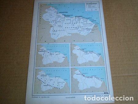 Mapas contempor&aacute;neos: mapa guayanas 1960 185 cm x 28 cm