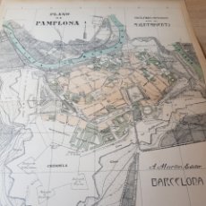 Mapas contemporáneos: PLANO CALLEJERO DE PAMPLONA AÑO 1914 37 X 51 CMS. Lote 334317948