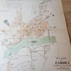 Mapas contemporáneos: PLANO CALLEJERO DE ZAMORA AÑO 1915 37 X 51 CMS. Lote 334425428