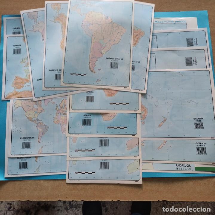 Zeitgen&ouml;ssische Karten: 18 MAPAS MUDOS FISICOS Y POLITICOS TODOS LOS CONTINENTES .CONTIENE UN MAPAMUNDI A3 Y ANDALUCIA A4